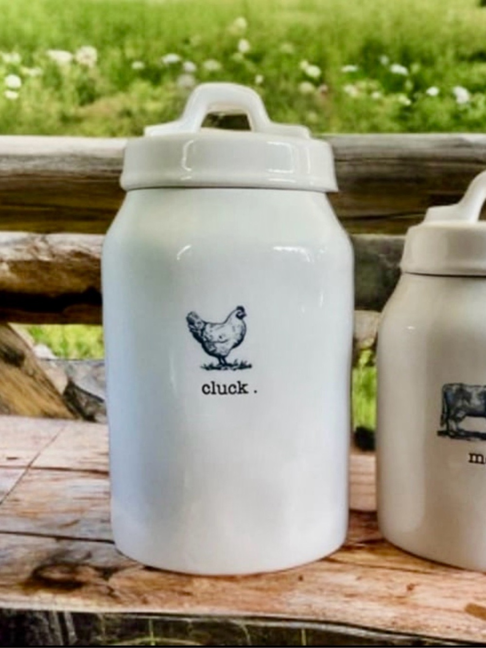 Rae Dunn CLUCK farmhouse Farmline vintage canister